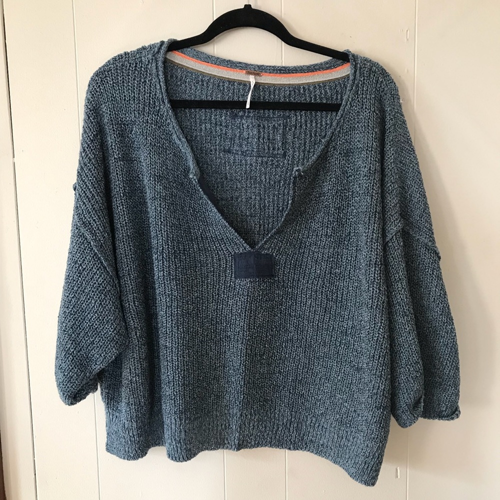Free People V-Neck Boxy Sweater